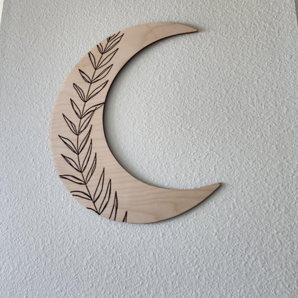Etsy Crescent Moon Wood Wall  Hanging